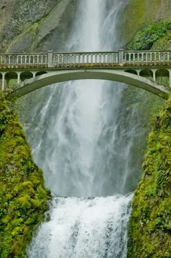 Bridge over a waterfall
