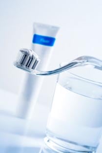 A toothbrush with toothpaste